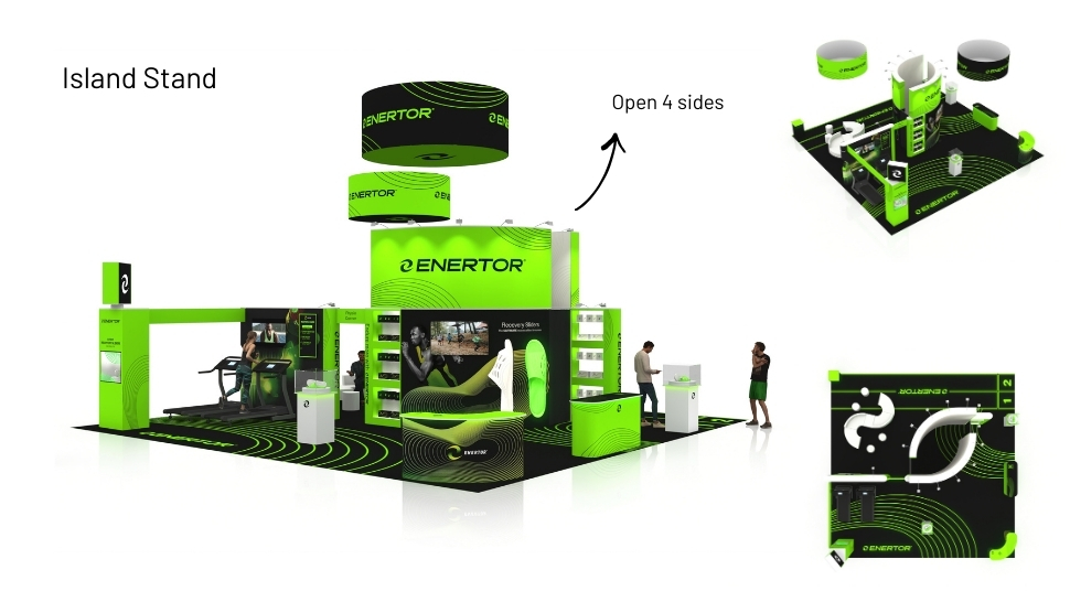 Enertor island exhibition stand render