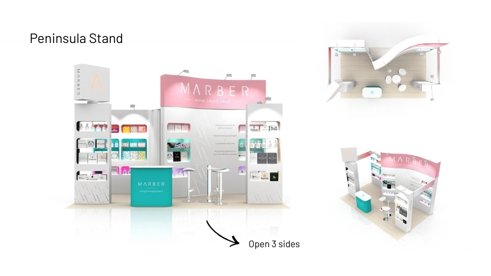 Marber peninsula exhibition stand design render