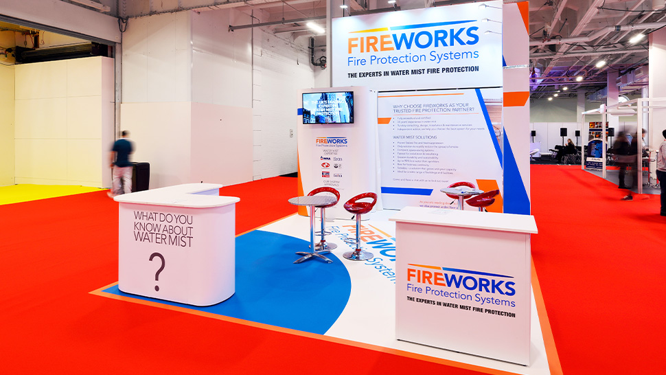 Fireworks exhibition stand at the London Build Expo 2024